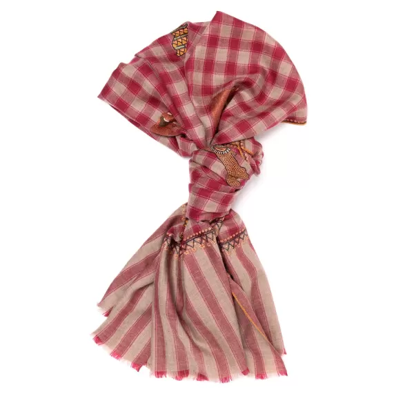 Yaser Shaw Mj Scarf "Jagalpuri" Made Of Finest Hand Embroidered Pashmina Cashmere