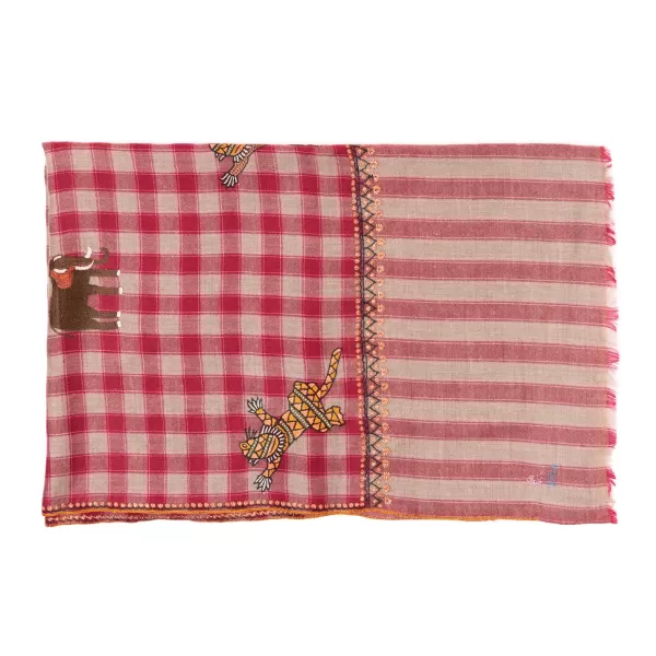 Yaser Shaw Mj Scarf "Jagalpuri" Made Of Finest Hand Embroidered Pashmina Cashmere