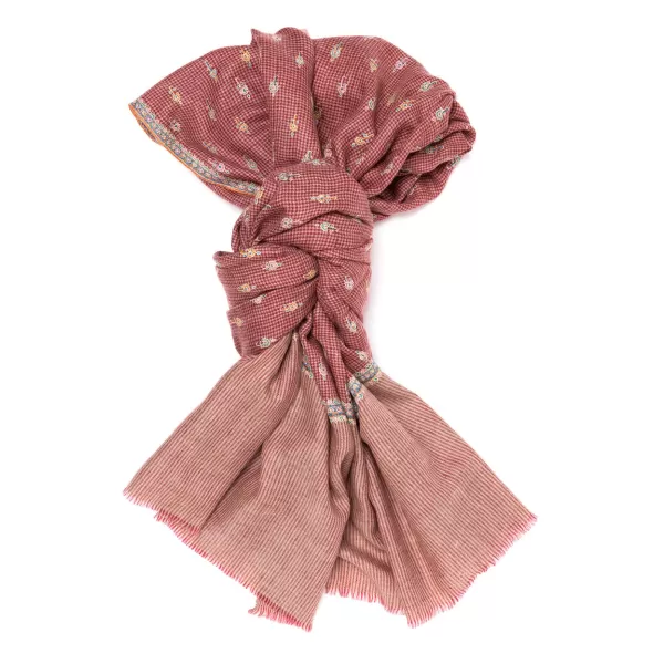 Yaser Shaw Mj Scarf "Shillong" Made Of Finest Hand Embroidered Pashmina Cashmere