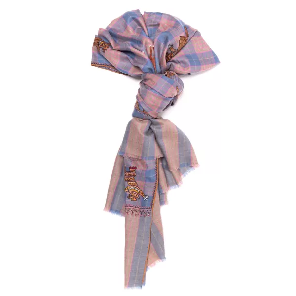 Yaser Shaw Mj Scarf "Shimla" Made Of Finest Hand Embroidered Pashmina Cashmere -