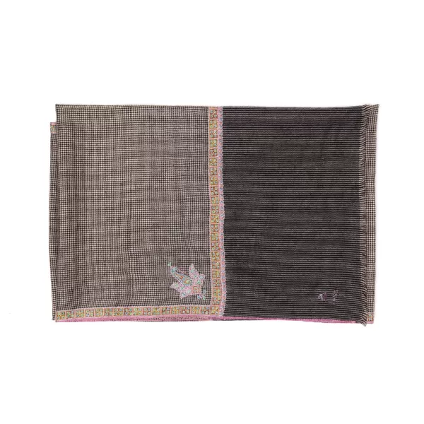Yaser Shaw Mj Scarf "Varansi" Made Of Finest Hand Embroidered Pashmina Cashmere -