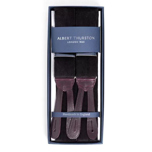 Albert Thurston Needlecord Suspenders With Buttons