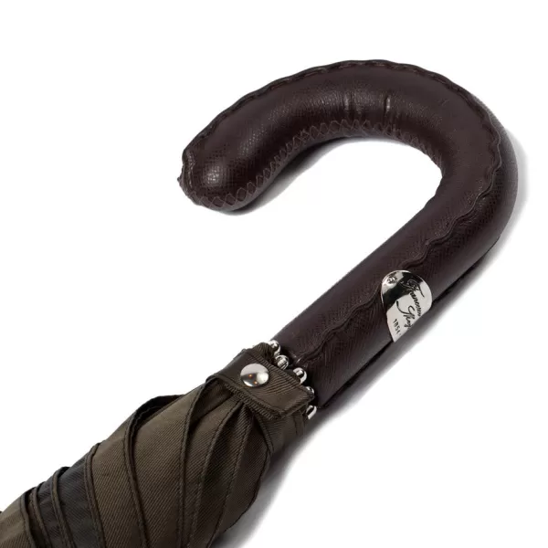 Maglia Olive-Colored Sporty Umbrella With Hand-Sewn Leather Handle