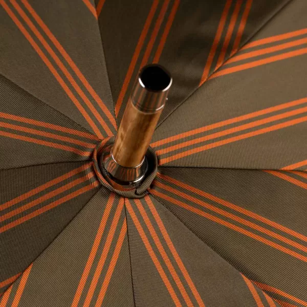 Maglia Olive-Colored Striped Umbrella With Wooden Handle