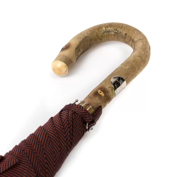 Maglia Patterned Cane Umbrella "Lord" With Handle Ash Wood Natural - Purely H