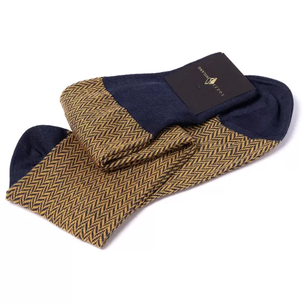 Sozzi Patterned Knee Sock "Herringbone Pattern" From Merino Wool