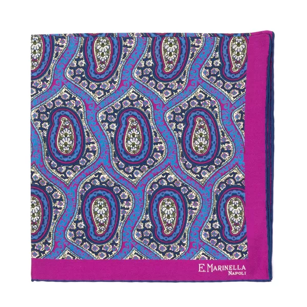 E. Marinella Patterned Pochette In Pure English Silk - Handrolled