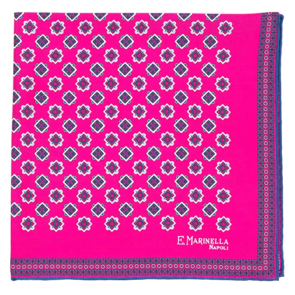 E. Marinella Patterned Pochette In Pure English Silk - Handrolled