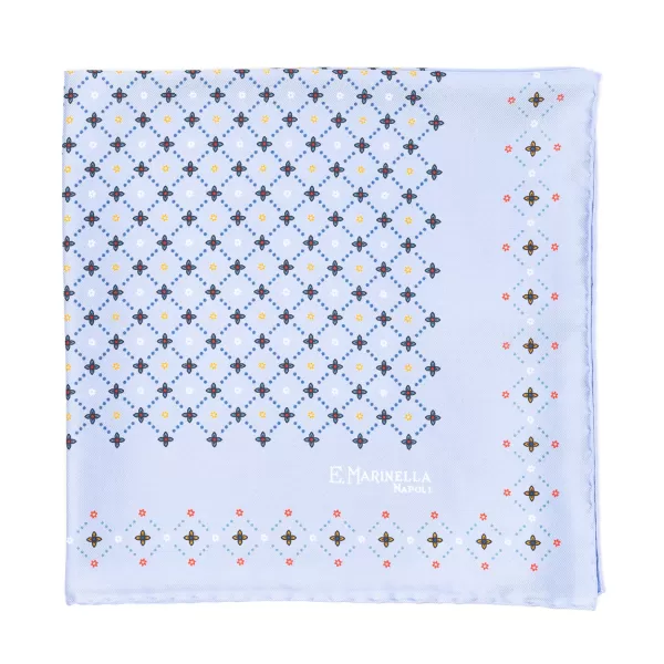 E. Marinella Patterned Pochette In Pure English Silk - Handrolled