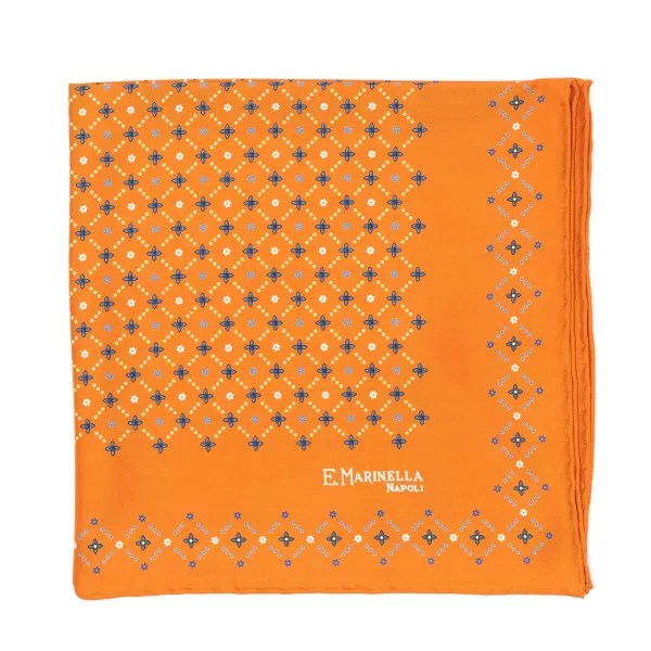 E. Marinella Patterned Pochette In Pure English Silk - Handrolled
