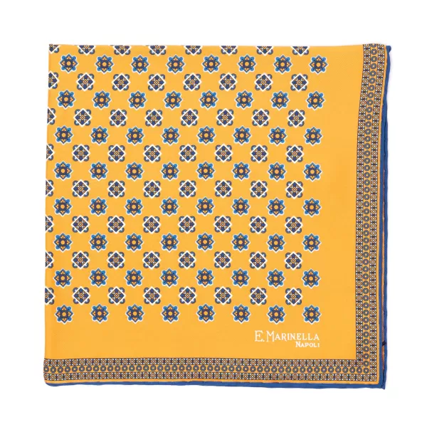 E. Marinella Patterned Pochette In Pure English Silk - Handrolled