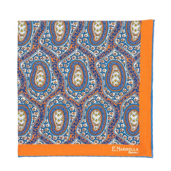 E. Marinella Patterned Pochette In Pure English Silk - Handrolled