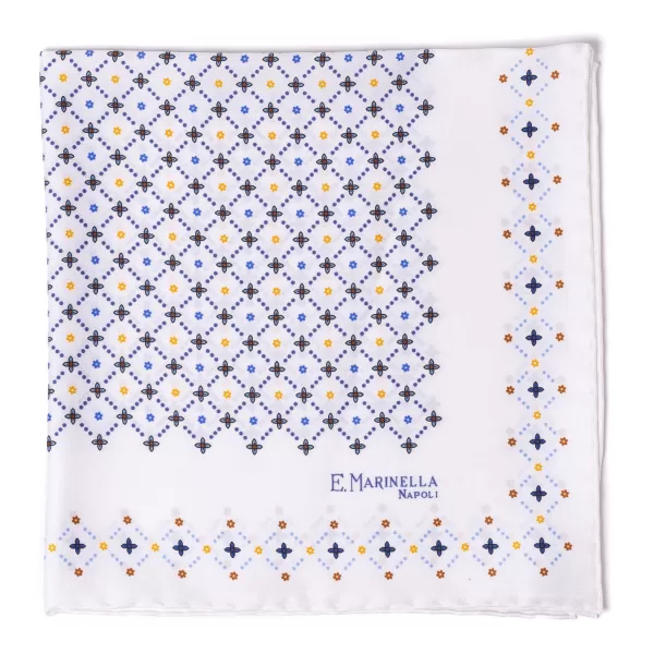 E. Marinella Patterned Pochette In Pure English Silk - Handrolled