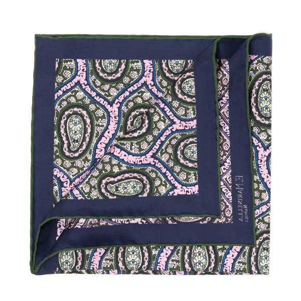 E. Marinella Patterned Pochette In Pure English Silk - Handrolled