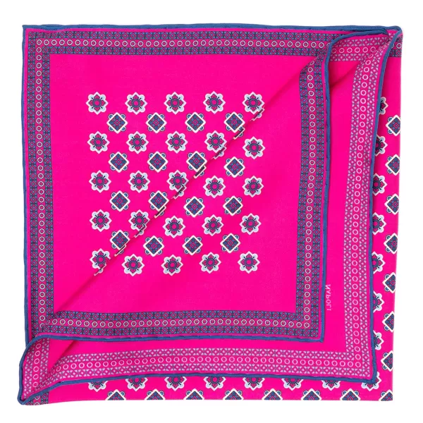 E. Marinella Patterned Pochette In Pure English Silk - Handrolled