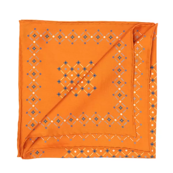 E. Marinella Patterned Pochette In Pure English Silk - Handrolled