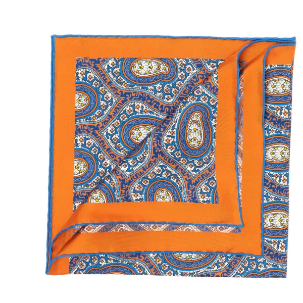E. Marinella Patterned Pochette In Pure English Silk - Handrolled