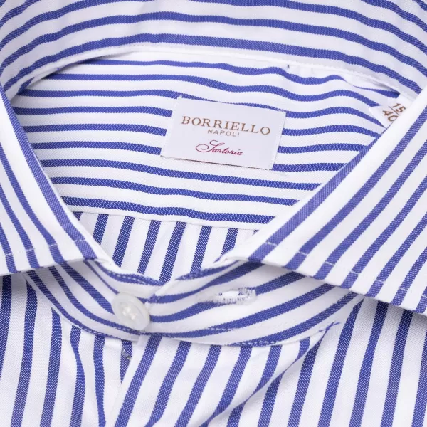Borriello Pure Cotton Striped Shirt "Jermyn Stripe" - Handmade