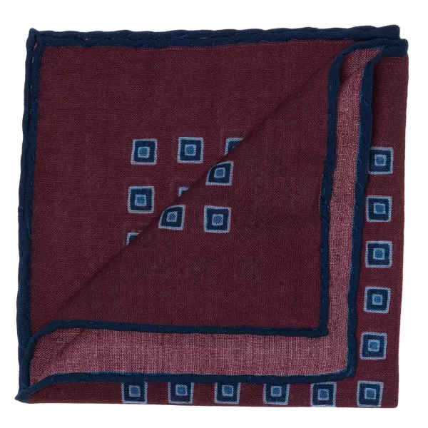 Cesare Attolini Pure Wool Pocket Square "Medaglioni Incornicato
