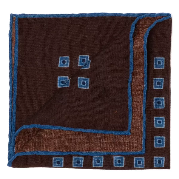 Cesare Attolini Pure Wool Pocket Square "Medaglioni Incornicato