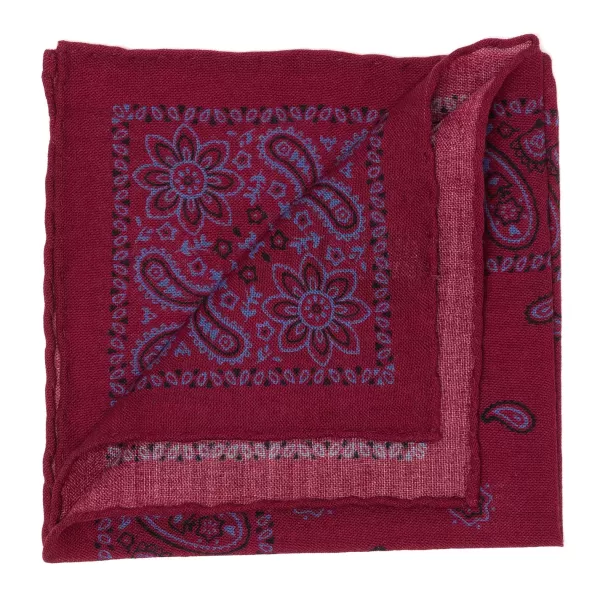 Cesare Attolini Pure Wool Pocket Square "Reni E Paisley