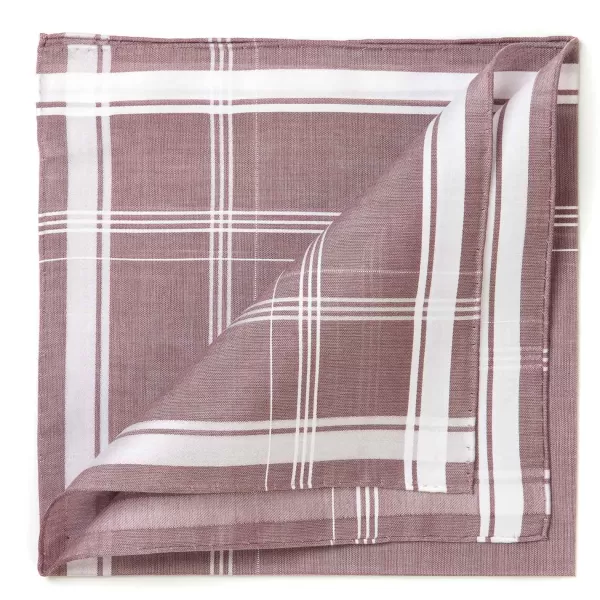 Simonnot-Godard Red Brown Patterned Handkerchief "Sarabande" Made Of Cotton