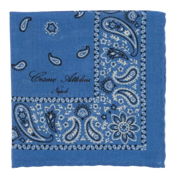 Cesare Attolini Reni E Paisley Pocket Square Made Of Pure Wool
