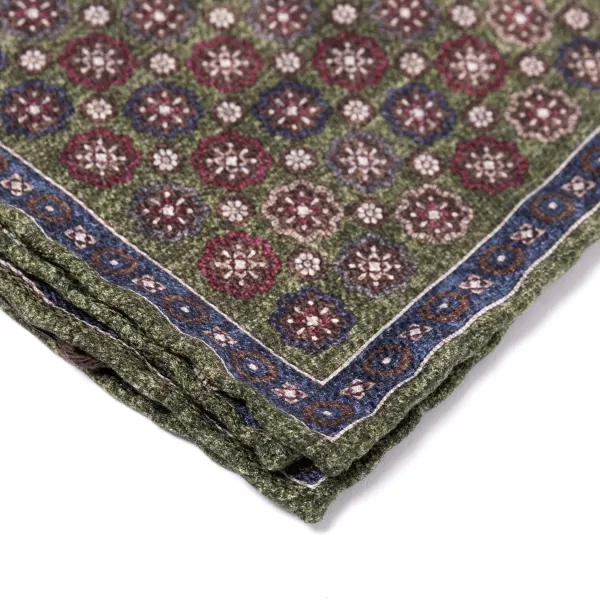 Manifatture Rosi Rosi Collection X Mj: Pocket Square "Medallion Double Print" In Pure S