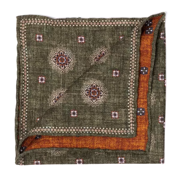 Manifatture Rosi Rosi Collection X Mj: Pocket Square "New Flower Double Print" In Pure