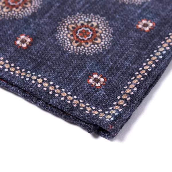 Manifatture Rosi Rosi Collection X Mj: Pocket Square "New Flower Double Print" In Pure