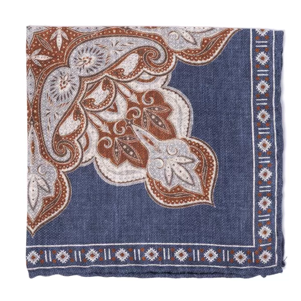 Manifatture Rosi Rosi Collection X Mj: Pocket Square "Paisley Square Double Print" In P