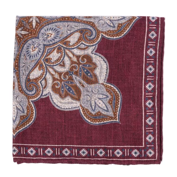 Manifatture Rosi Rosi Collection X Mj: Pocket Square "Paisley Square Double Print" In P