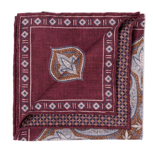 Manifatture Rosi Rosi Collection X Mj: Pocket Square "Paisley Square Double Print" In P
