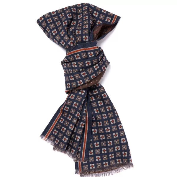 Manifatture Rosi Rosi Collection X Mj: Scarf "Bormio Double" In Merino Wool And Cashmer