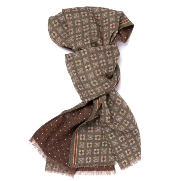 Manifatture Rosi Rosi Collection X Mj: Scarf "Bormio Double" In Merino Wool And Cashmer