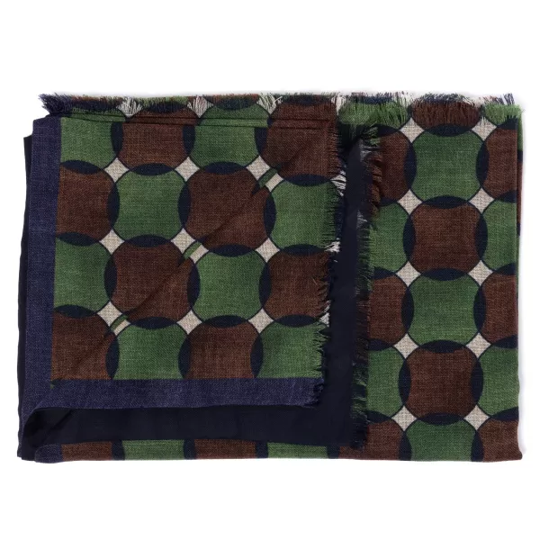 Manifatture Rosi Rosi Collection X Mj: Tubular Scarf "Crossed Circles" In Modal And Cas