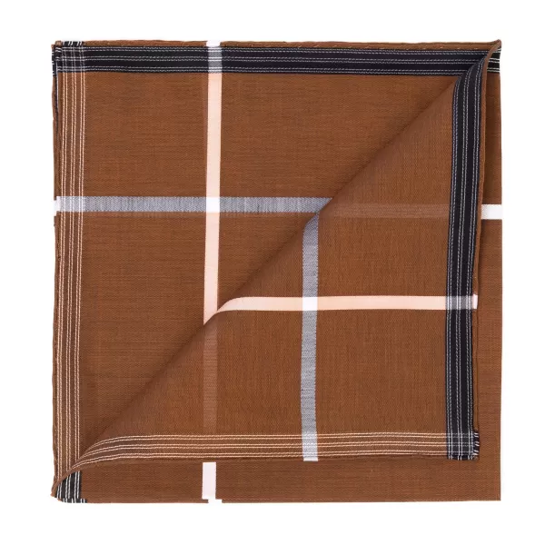 Simonnot-Godard Rust Brown Handkerchief "Socotra" Made Of Fine Cotton - Hand-Rolled