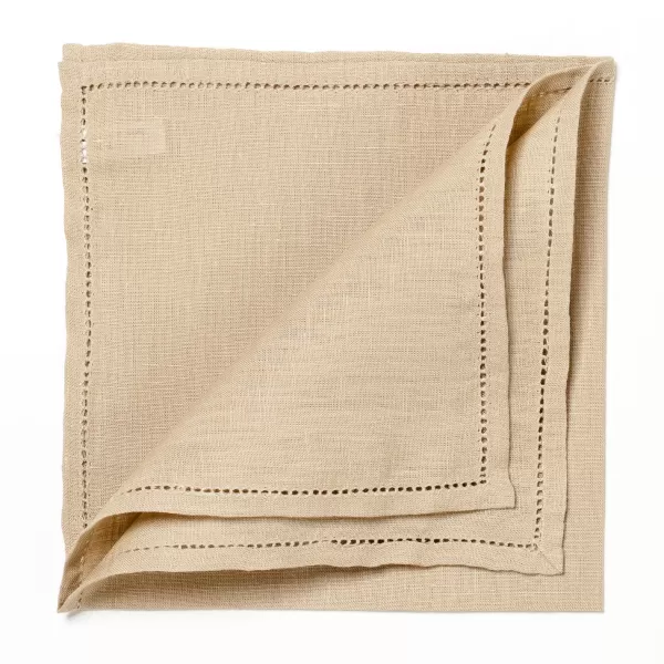 Simonnot-Godard Sand-Colord Linen Pocket Square "Jour Venise"
