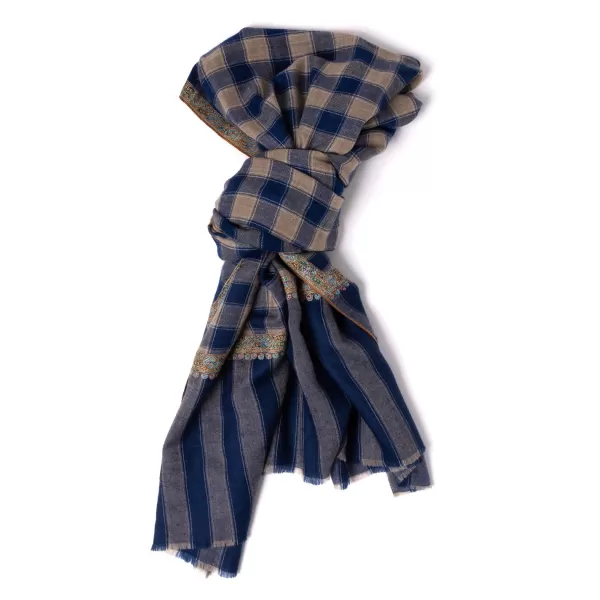 Yaser Shaw Scarf "Ayodhya" Made Of Finest Hand Embroidered Pashmina Cashmere - Pu