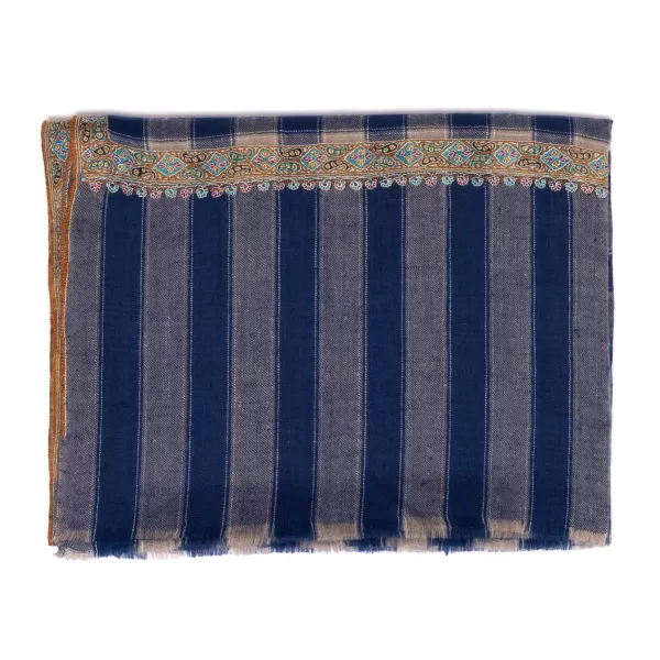 Yaser Shaw Scarf "Ayodhya" Made Of Finest Hand Embroidered Pashmina Cashmere - Pu