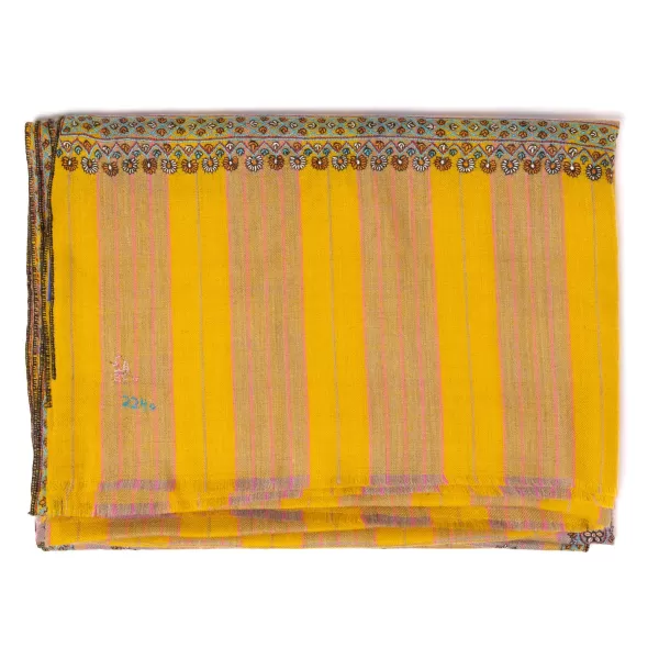 Yaser Shaw Scarf "Gorakhpur" Made Of Finest Hand Embroidered Pashmina Cashmere -
