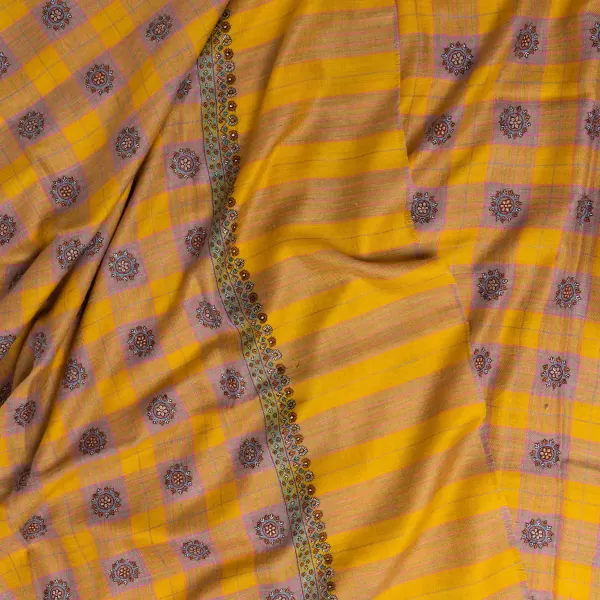 Yaser Shaw Scarf "Gorakhpur" Made Of Finest Hand Embroidered Pashmina Cashmere -