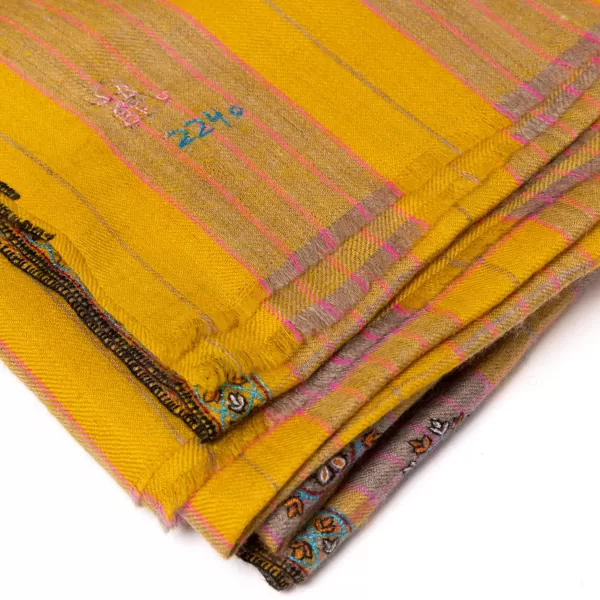 Yaser Shaw Scarf "Gorakhpur" Made Of Finest Hand Embroidered Pashmina Cashmere -