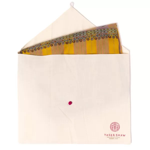 Yaser Shaw Scarf "Gorakhpur" Made Of Finest Hand Embroidered Pashmina Cashmere -