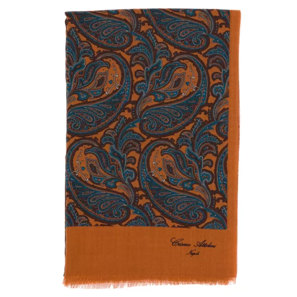 Cesare Attolini Scarf "Vecchio Paisley" Made From The Finest Cashmere - Hand