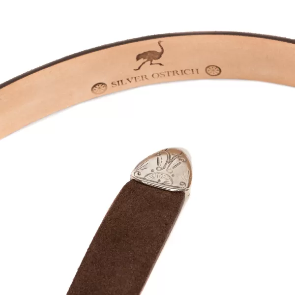 Silver Ostrich X Mj: Western-Gurtel "Gipsy" Aus Dunkelbraunem Wildlede