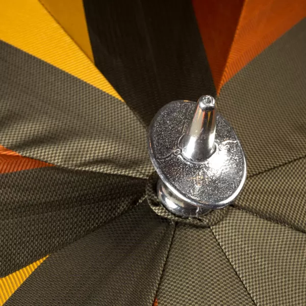 Maglia Sit-Down Umbrella Made Of Massive Wood And Fabric With Multicolored Stripes