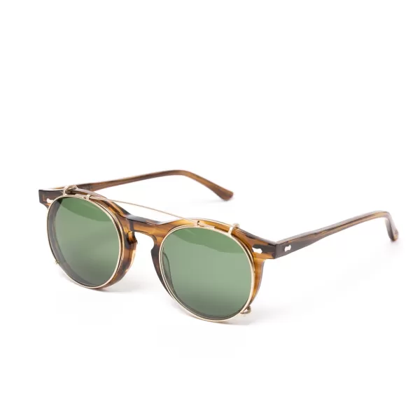 TBD EYEWEAR Sonnenbrille "Clip-Pleat Earth" Mit Grunen Glasern - Handarbeit