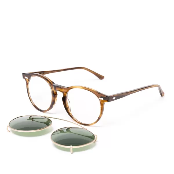 TBD EYEWEAR Sonnenbrille "Clip-Pleat Earth" Mit Grunen Glasern - Handarbeit