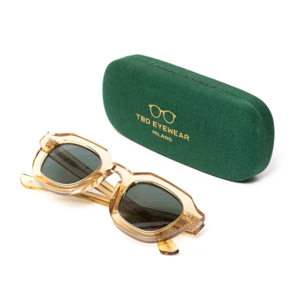 TBD EYEWEAR Sonnenbrille "Juta Champagne" Mit Grunen Glasern - Handarbeit